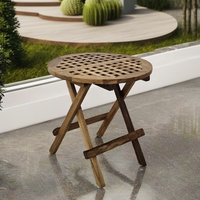 Table d'extérieur pliable en teck, moderne, durable et écologique, avec poignée en bois, idéale pour la terrasse – Fabrication indonésienne – Meilleures ventes