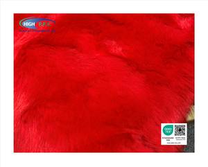 Tissu en fausse fourrure peluche tricotée de couleur rouge vif, poil long 30 mm, pour vêtements, jouets, sacs, chaussures pour femmes - Product Image 3