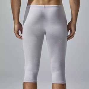 Pantalon Capri taille haute personnalisé pour hommes Leggings de gymnastique extensibles dans les 4 sens Contrôle du ventre Tissu tricoté respirant Poches décontractées - Product Image 3