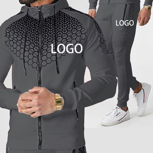 Wholesale Custom Embroidery Logo <b>Mens</b> Two Piece <b>Track</b> Set Color Block Tracksuit <b>Men</b> <b>Jacket</b> Suit Slim Fit Polyester Jogging Suit - Product Image 1