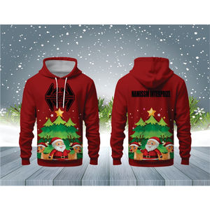 Pulls à capuche en tricot pour homme Namissm Interprize avec impression en relief, design imprimé, polyester/nylon, polaire épais, édition de Noël - Product Image 1