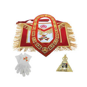 Conjunto completo de masones Regalia provincial inglesa con delantal masónico, cuello, insignia y artesanía de joyas Regalia de vestido completo provincial - Product Image 2
