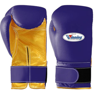 Gants de boxe professionnels en cuir violet doré avec fermeture velcro au poignet, pour l'entraînement et le sparring, pour hommes et femmes - Product Image 1