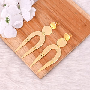 Pendientes de Latón Chapados en Oro Amarillo, Pendientes Largos Personalizados de Estilo Hip Hop para Mujer, Joyería de Moda para Bodas, Fabricante Mayorista - Product Image 6