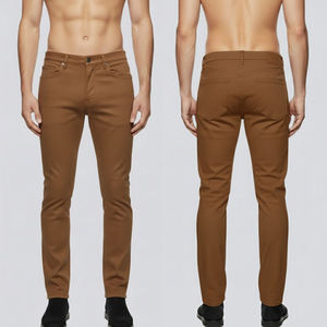 กางเกงหนังสไตล์คาวบอยสำหรับผู้ชาย ใส่ในฤดูหนาว ทรงเข้ารูป สีพื้น ผ้าแคนวาสน้ำหนักเบา ติดกระดุม ผลิตตามสั่ง ขายส่ง - Product Image 2