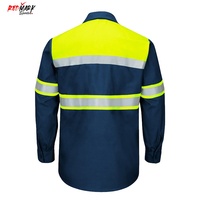 Camisa de Seguridad Reflectante de Alta Visibilidad para Hombre, Diseño Personalizado, Impermeable, Manga Larga, para Trabajo, Poliéster/Algodón