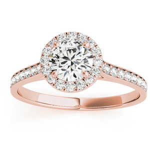 Anillo de Compromiso con Halo de Diamantes en Oro Rosa de 18K, 0.29ct, Elegante y con Estilo - Product Image 4