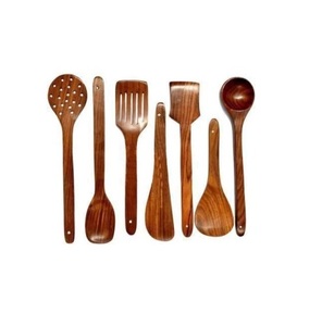 Meilleure vente de cuillère de service en bois faite à la main ensemble de serveur nouveaux accessoires de cuisine couverts vaisselle outils de salade pour un usage domestique - Product Image 4