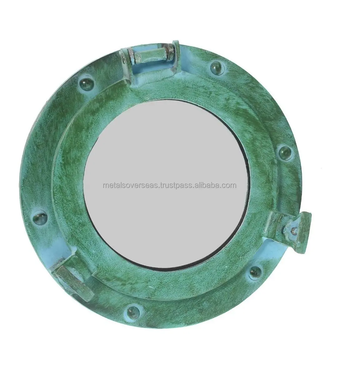 wholesale price Aluminum Porthole Mirror with Green Finished Nautical Ship Decor