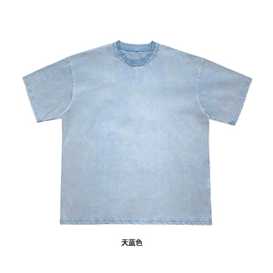 T-shirt oversize gris vintage streetwear, lavage à l'acide personnalisé, t-shirt noir vierge, poids lourd, t-shirt en coton épais, lavage à la pierre - Product Image 5