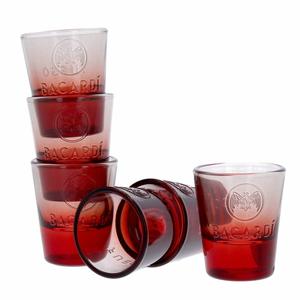 Bacardi แก้วช็อตคลาสสิกชุด6ใบเครื่องล้างจานโลโก้ปรับแต่งได้ปลอดภัยสำหรับวอดก้าสุราไวน์ชาสำหรับบาร์ปาร์ตี้ผับของขวัญ - Product Image 1