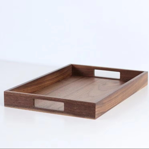 Plateau de service rectangulaire en bois naturel fabriqué à la main pour mariages et occasions spéciales Plateau de service alimentaire - Product Image 1
