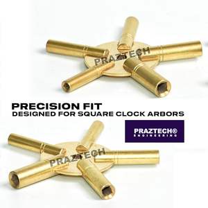 10 in 1 Solid Brass Clock Winding Key <b>Set</b> Dual Head Universal Sizes 2 to 11 for Mantel Wall Antique Clocks - Product Image 2