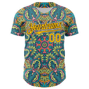 Maillot de baseball personnalisé en gros, 100 % polyester, impression numérique, léger, résistant à l'humidité, respirant, col en V, unisexe, adulte - Product Image 2