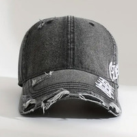 Casquettes de baseball unisexes en denim respirant et imperméable, broderie 3D vieillie, entièrement personnalisables, confortables, nouvelle collection, vente chaude