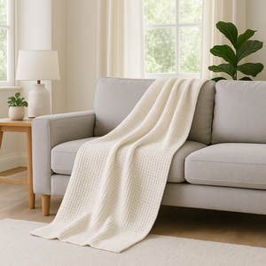 Couverture en coton doux | Gaufré léger/tricoté | Textiles Panipat | Couleurs et étiquettes personnalisées - Product Image 4