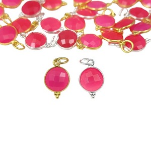 สร้อยคอจี้พลอยคาลซิโดนีสีชมพูสุดฮอตสำหรับผู้หญิงตัวเรือนสีทองประดับอัญมณีอินเดียโรเดียมชุบ - Product Image 4