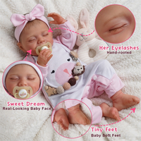 BABESIDE Poupées Bébés Reborn Filles Hyperréalistes 20 Pouces, Doux Sourire Nouveau-né Réaliste Corps Entier Vinyle, Mini Jouets Souples endormis