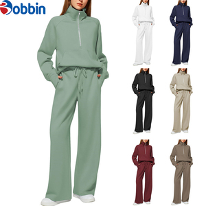 Conjunto de 2 Piezas de Chándal de Moda para Mujer, Otoño Invierno, Sudadera Informal con Capucha, Bolsillos Delanteros, Manga Larga, Color Sólido - Product Image 2