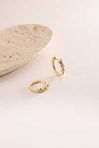 925 Sterling Silver 14K Gold Plated Tiny Hexagon Pave Zircon Earrings Honeycomb Huggie Hoops Everyday Earrings - Product Image 4