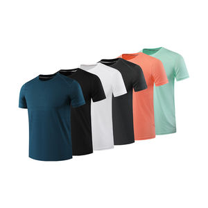 Haute qualité MenCotton TShirt à manches courtes haut décontracté été respirant tissu doux t-shirt conception unie confortable - Product Image 1