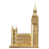 Piececool BIG BEN (Altın) El Sanatları Seti DIY Eğitici Oyuncak Unisex Yapboz Yüksek Kaliteli Paslanmaz Çelik Yapboz Estetik Hediye