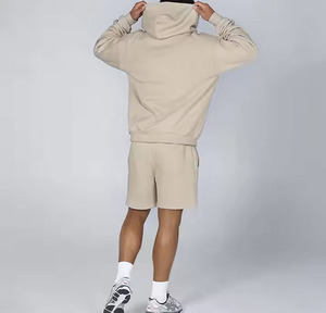 Streetwear d'été personnalisé Sweat-shirt décontracté Short pour femme Ensemble deux pièces Sweat à capuche unisexe 100% coton de haute qualité - Product Image 4