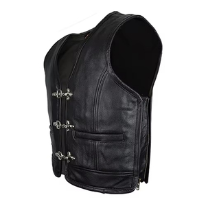 Chaleco de Motocicleta de Invierno Personalizado para Hombre 2026, Chaleco Casual de Cuero con Cierre y Bolsillos con Botones, Sin Mangas, Abrigado para Motociclistas, Ecológico - Product Image 5