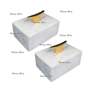 Juego de 2 cajas de almacenamiento de joyería de forma redonda, joyero cosmético de mármol de último diseño con tapa al precio más bajo - Product Image 3