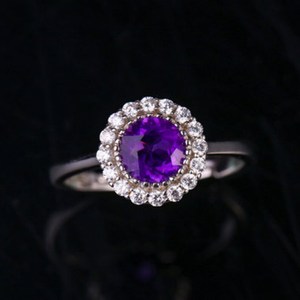 Handmade 925 <b>Sterling</b> <b>Silver</b> Vintage Engagement <b>Ring</b> Natural Amethyst Indian Stone Fine Jewelry Cocktail <b>Ring</b> Channel <b>Set</b> - Product Image 6