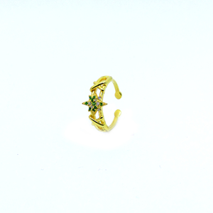 แหวนแต่งงานใส่925เงินสเตอร์ลิงชุบทองแหวนพลอยโทแพซเกล็ดหิมะสีขาว - Product Image 3