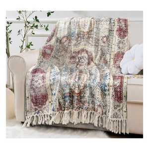 GOTS Certifié de Marque Promotionnel Chaleur d'Hiver Fournissant la Vente en Gros en Vrac Plain Léger Doux au Toucher Coton Imprimé Jetés - Product Image 6