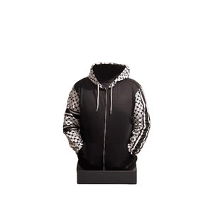 Sweat à capuche d'hiver court à fermeture éclair en éponge française de haute qualité Logo personnalisé brodé sérigraphie sweat à capuche zippé - Product Image 1