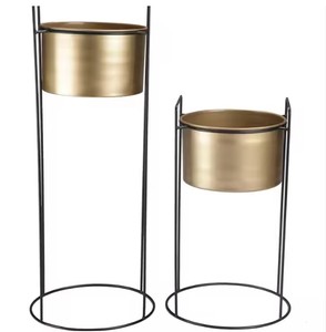 Maceta de cubo redondo galvanizada de calidad superior de bajo precio para jardín y uso interior maceta galvanizada de metal - Product Image 1