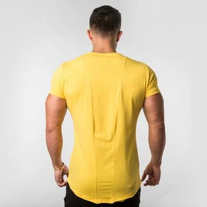 เสื้อยืดโยคะแขนสั้นทรงสลิมฟิต ผ้าเจอร์ซีย์คอตตอน 100% คุณภาพส่งออก พิมพ์ลายดิจิทัล สีพื้น บริการ OEM สำหรับผู้ชาย - Product Image 2