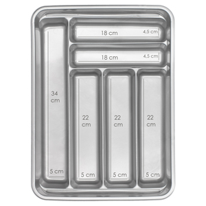 Vassoio Portaposate in Plastica Grigio Argento Oryx 40x30x7 cm. - Product Image 4