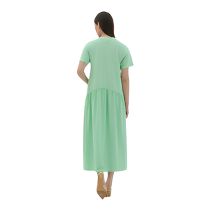 Robe décontractée pour femmes de haute qualité Maxi en polyester à manches courtes confortable avec motif solide sensation de main douce Durable-Chantale - Product Image 3