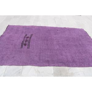 Alfombra de 5.6x9 pies, Alfombra Turca Grande, Alfombra con Bordes Púrpuras - Product Image 3
