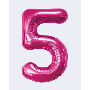 Palloncini Numero Party Love Fucsia N5 80cm Confezione da 12 pezzi - Product Image 1