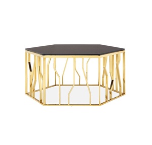 2025 Fancy Metal Brown Color <b>Coffee</b> <b>Table</b> <b>Rectangle</b> Shape Glass Top Attractive Design Restaurant Decor Side <b>Table</b> - Product Image 4