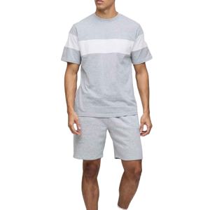 Ensemble de survêtement deux pièces patchwork respirant à séchage rapide pour homme grande taille avec logo personnalisé, manches courtes et short de sport – Collection été 2026 - Product Image 3