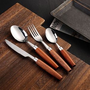 Refined Stainless Steel <b>Flatware</b> <b>Set</b> With Wooden Handle Crafted For Quality Comfort Balance In Every Meal - Product Image 3