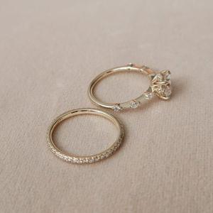 Anillo de compromiso redondo de moissanita para mujer, chapado en oro blanco, Plata de Ley 925, joyería fina, regalo de boda - Product Image 3