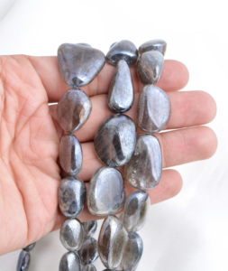 Labradorite Tumbles 16 pouces (Revêtement brillant) Pierre précieuse naturelle, en vrac Naturel pour la fabrication de bijoux fins Pierres précieuses - Product Image 4