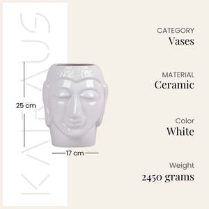 Vase à fleurs Bouddha Calme, design Art Déco chinois, en céramique de luxe, pour table de salle à manger, salon ou bureau, pour la décoration intérieure - Product Image 2