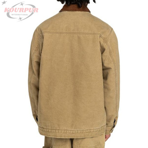 Chaqueta de Hombre, Chaqueta de Trabajo de Lona Personalizada, Chaqueta de Algodón Vintage Marrón, Chaqueta Pesada para Hombre con Forro, Chaqueta Deslavada al Ácido para Hombre - Product Image 2