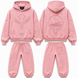 Sudadera con Capucha Bordada con Fénix Celestial, Conjunto Deportivo de Felpa Premium Phoenix Eclipse, Sudadera con Capucha Bordada con Luna Mística - Product Image 2