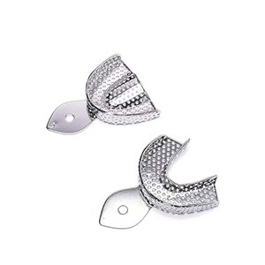 Plateaux d'empreintes dentaires supérieurs et inférieurs de petite taille Instrument manuel en acier inoxydable avec trous 2 pièces/Kit - Product Image 6