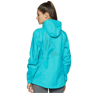 Chaquetas cortavientos con capucha con cremallera para mujer Chaquetas impermeables hechas de poliéster de nailon Precio barato Personalización OEM - Product Image 3