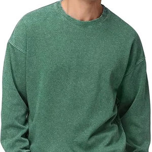 Prix de gros d'usine Sweat-shirt pour homme à coupe ajustée tendance délavé à l'acide Vente chaude Motif uni décontracté pour l'automne en solde - Product Image 1